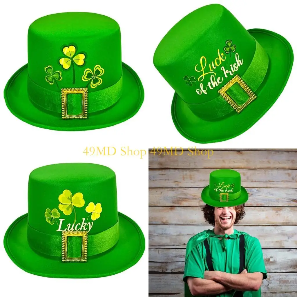 49MD Green Tall Hat StPatricks Gathering Party Headwear Carnivals Party Shamrock Hat
49MD Green Tall Hat StPatricks Gathering Party Headwear Carnivals Party Shamrock Hat