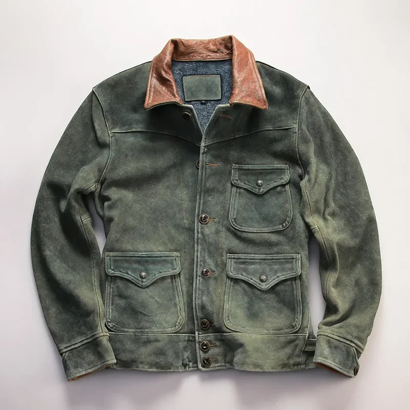 Men Three Pocket Genuine Leather Jacket Autumn Winter Lapel Anti Suede Cowhide Leather Coat Outdoor Riding Camping Hunting
Men Three Pocket Genuine Leather Jacket Autumn Winter Lapel Anti Suede Cowhide Leather Coat Outdoor Riding Camping Hunting