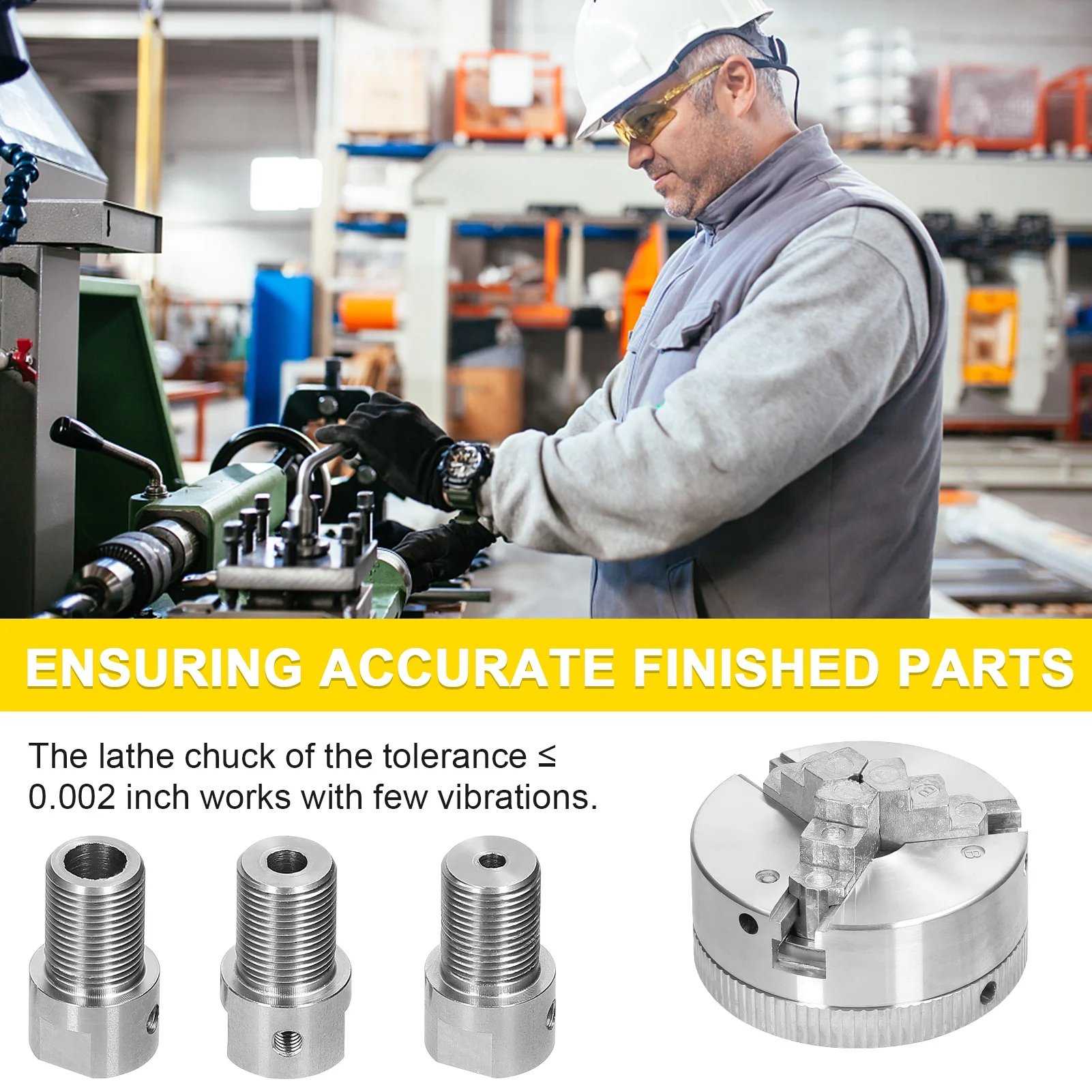Lathe Chuck 3 /4 Manual Self-Centering Mounting for Grinding Milling Turning Machine Self-Centering Mounting
Lathe Chuck 3 /4 Manual Self-Centering Mounting for Grinding Milling Turning Machine Self-Centering Mounting