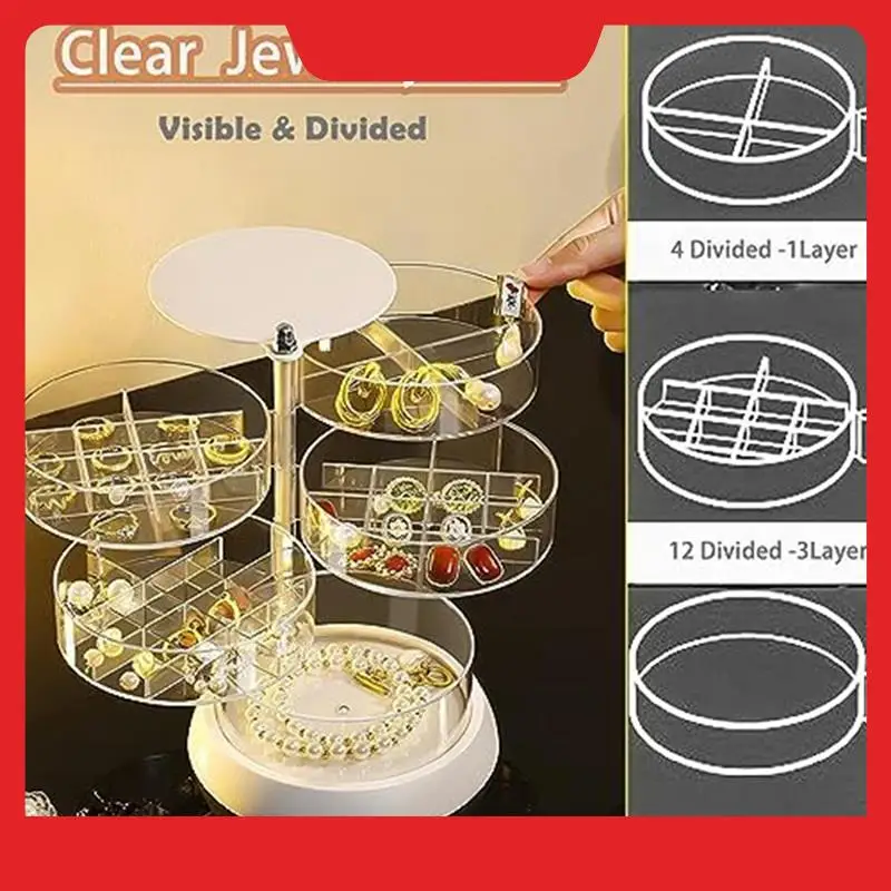 Rotable Clear Earring Organizer Box 5 Layers Jewelry Organizer Storage Box Hair Tie Container Holder Different Size Durable
Rotable Clear Earring Organizer Box 5 Layers Jewelry Organizer Storage Box Hair Tie Container Holder Different Size Durable