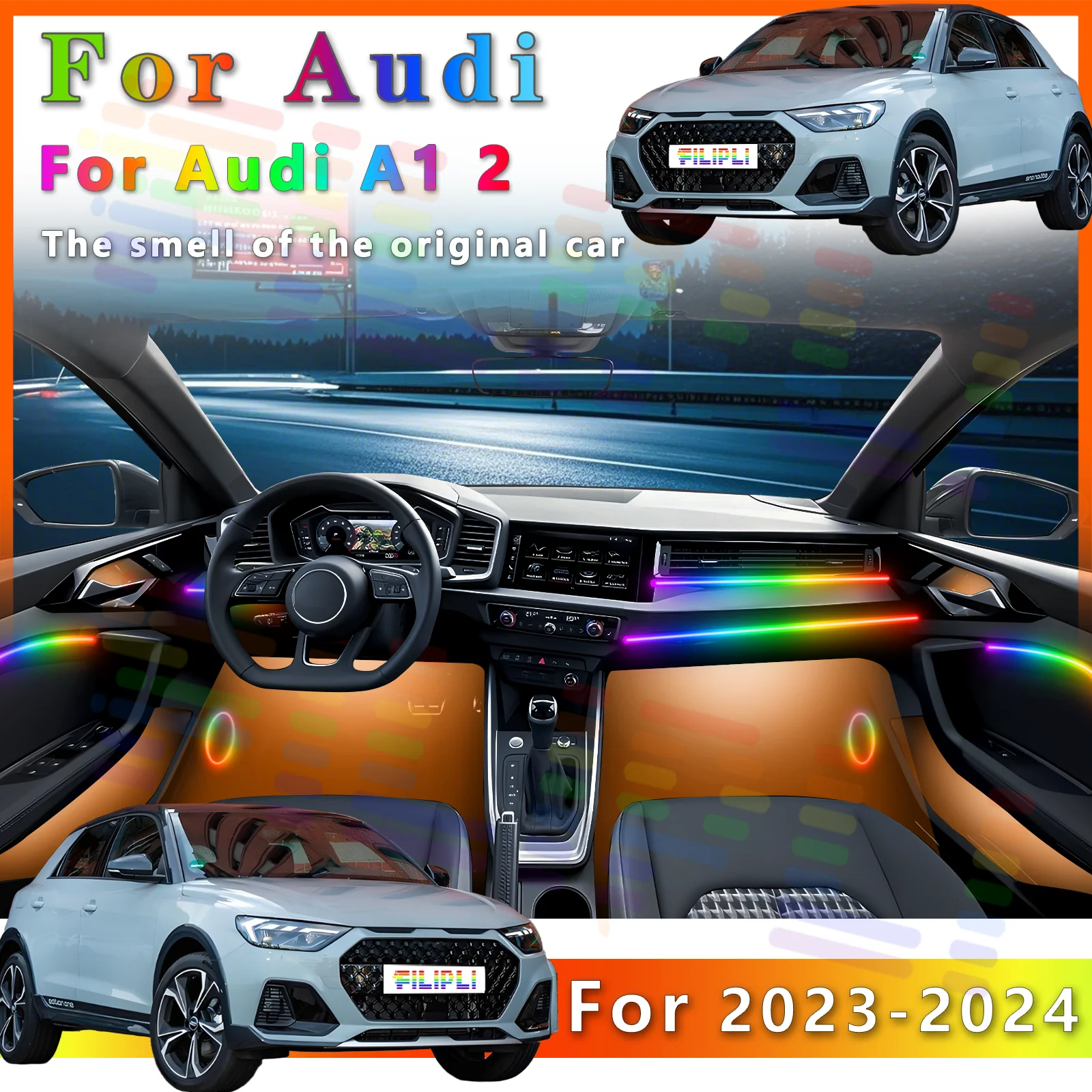 FILIPLI For Audi A1 Gen2 Interior RGB Symphony Light 64Color LED Strip to Make Your Drive More Fun
FILIPLI For Audi A1 Gen2 Interior RGB Symphony Light 64Color LED Strip to Make Your Drive More Fun