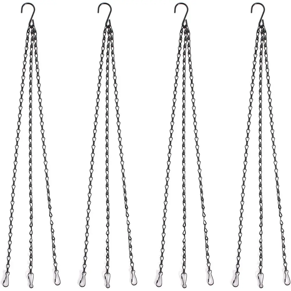 4-Pack 20-Inch Black Hanging Basket Replacement Chains for Pots and Plants
4-Pack 20-Inch Black Hanging Basket Replacement Chains for Pots and Plants