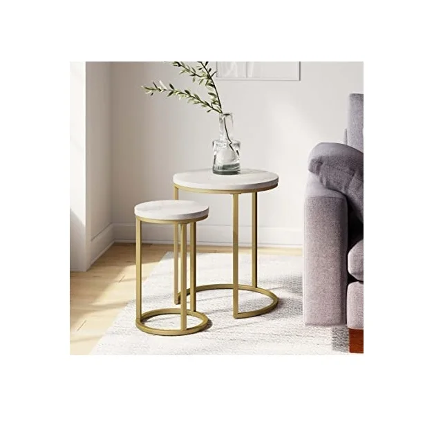 Export Quality Golden Finished Modern Round Side Table End Table and Coffee Table Luxury Iron Frame for Living Room Furniture
Export Quality Golden Finished Modern Round Side Table End Table and Coffee Table Luxury Iron Frame for Living Room Furniture