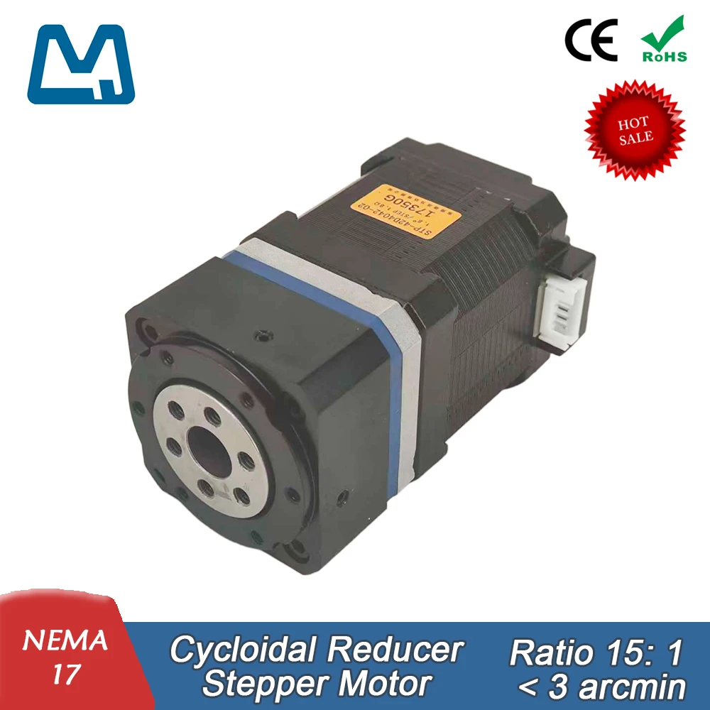 TS42 Cycloidal Reducer Nema17 Stepper Motor Ratio 15:1 Cross Roller Bearing Low backlash High Efficiency Low Noise
TS42 Cycloidal Reducer Nema17 Stepper Motor Ratio 15:1 Cross Roller Bearing Low backlash High Efficiency Low Noise