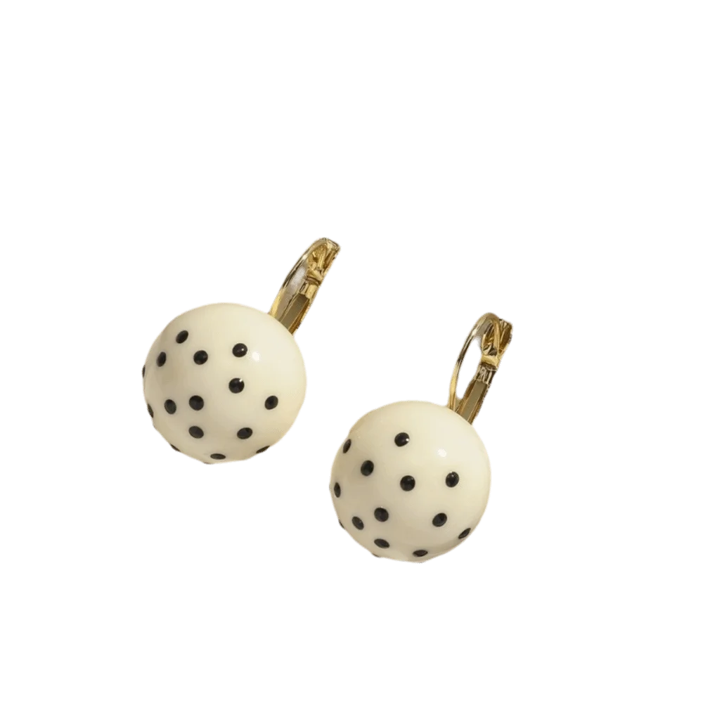 Fashion Black White Polka Dot Earrings Acrylic Alloy Round Ball Ear Buckles Lightweight Elegant Dangle Earrings For Women
Fashion Black White Polka Dot Earrings Acrylic Alloy Round Ball Ear Buckles Lightweight Elegant Dangle Earrings For Women