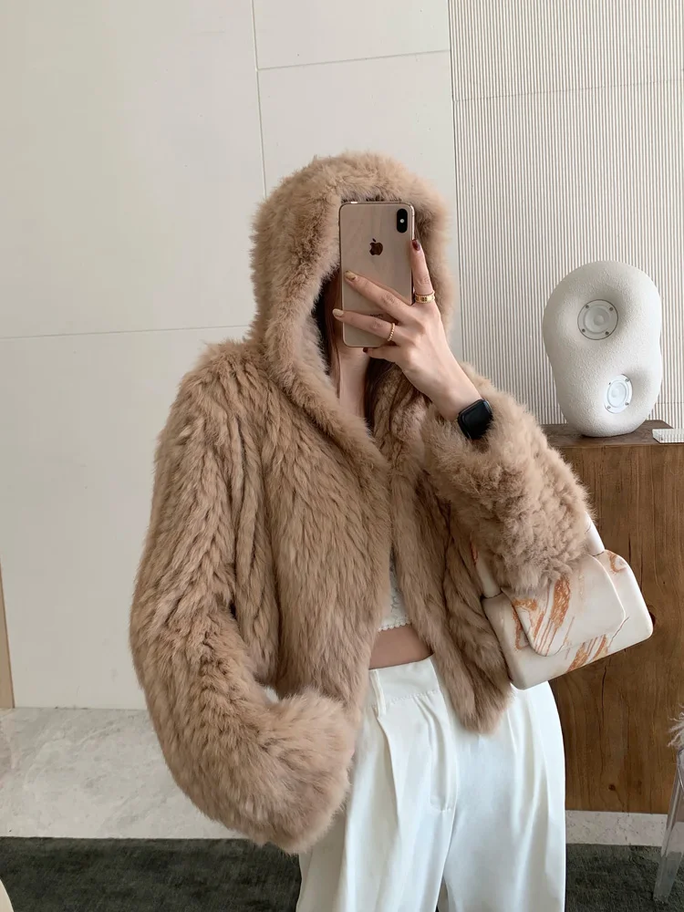 100% Fur Coat Women Korean Fashion Winter Natural Rabbit Hair Hand-Woven Hooded Jacket Female Lazy Loose Short White Ropa Mujer
100% Fur Coat Women Korean Fashion Winter Natural Rabbit Hair Hand-Woven Hooded Jacket Female Lazy Loose Short White Ropa Mujer