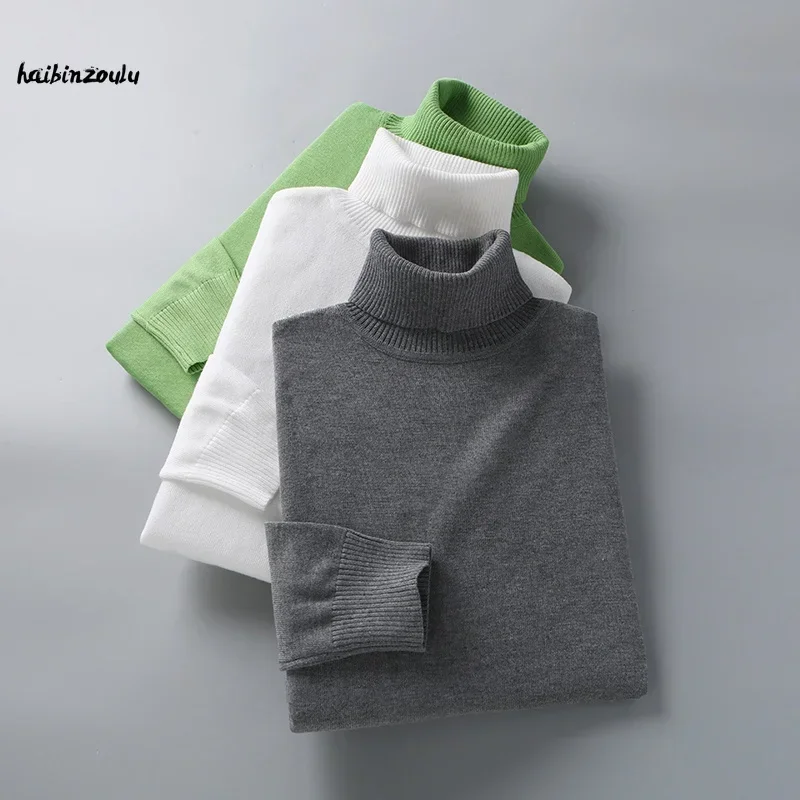 Men's High-neck Autumn and Winter New Sweater with A Thick Solid Color Knitted Bottoming Shirt
Men's High-neck Autumn and Winter New Sweater with A Thick Solid Color Knitted Bottoming Shirt