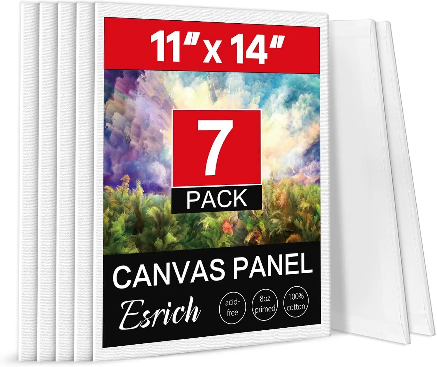Cotton Canvas Boards 11x14, 7 Pack for Painting - Acid Free Primed Panels for Oil, Acrylic, Watercolor
Cotton Canvas Boards 11x14, 7 Pack for Painting - Acid Free Primed Panels for Oil, Acrylic, Watercolor