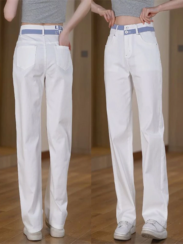 High Waist Color Block Straight Leg Jeans Women's Summer Thin Fashion Loose Slimming Long Pants Trendy Casual Denim Skinnies
High Waist Color Block Straight Leg Jeans Women's Summer Thin Fashion Loose Slimming Long Pants Trendy Casual Denim Skinnies