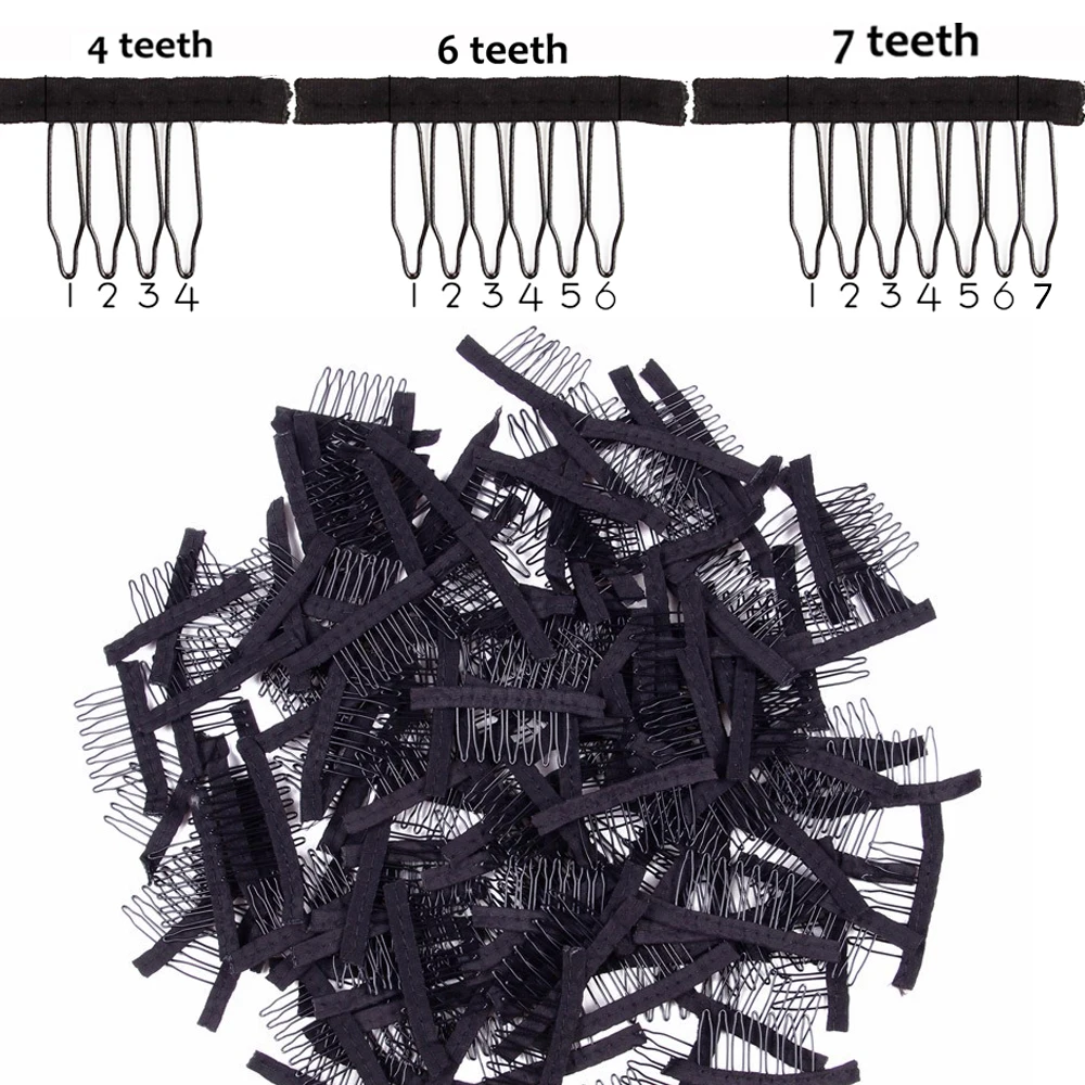 Wig Comb Clips 4-7Teeth Hair Extension Clips Stainless Steel Wig Clips Combs Snap Clips With Rubber For Hair Extension
Wig Comb Clips 4-7Teeth Hair Extension Clips Stainless Steel Wig Clips Combs Snap Clips With Rubber For Hair Extension