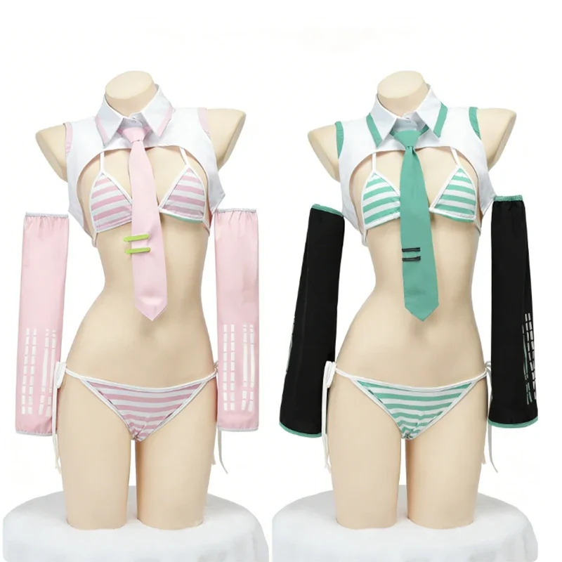 New Lolita Anime Miku Cosplay Bikini Set Pink Blue Anime Outfit Girls Carnival Party Role Play Costume
New Lolita Anime Miku Cosplay Bikini Set Pink Blue Anime Outfit Girls Carnival Party Role Play Costume