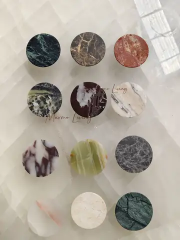 Nordic Luxury Stone Knob Natural Marble Handles Custom Wardrobe Door Knobs Furniture Drawer Pulls