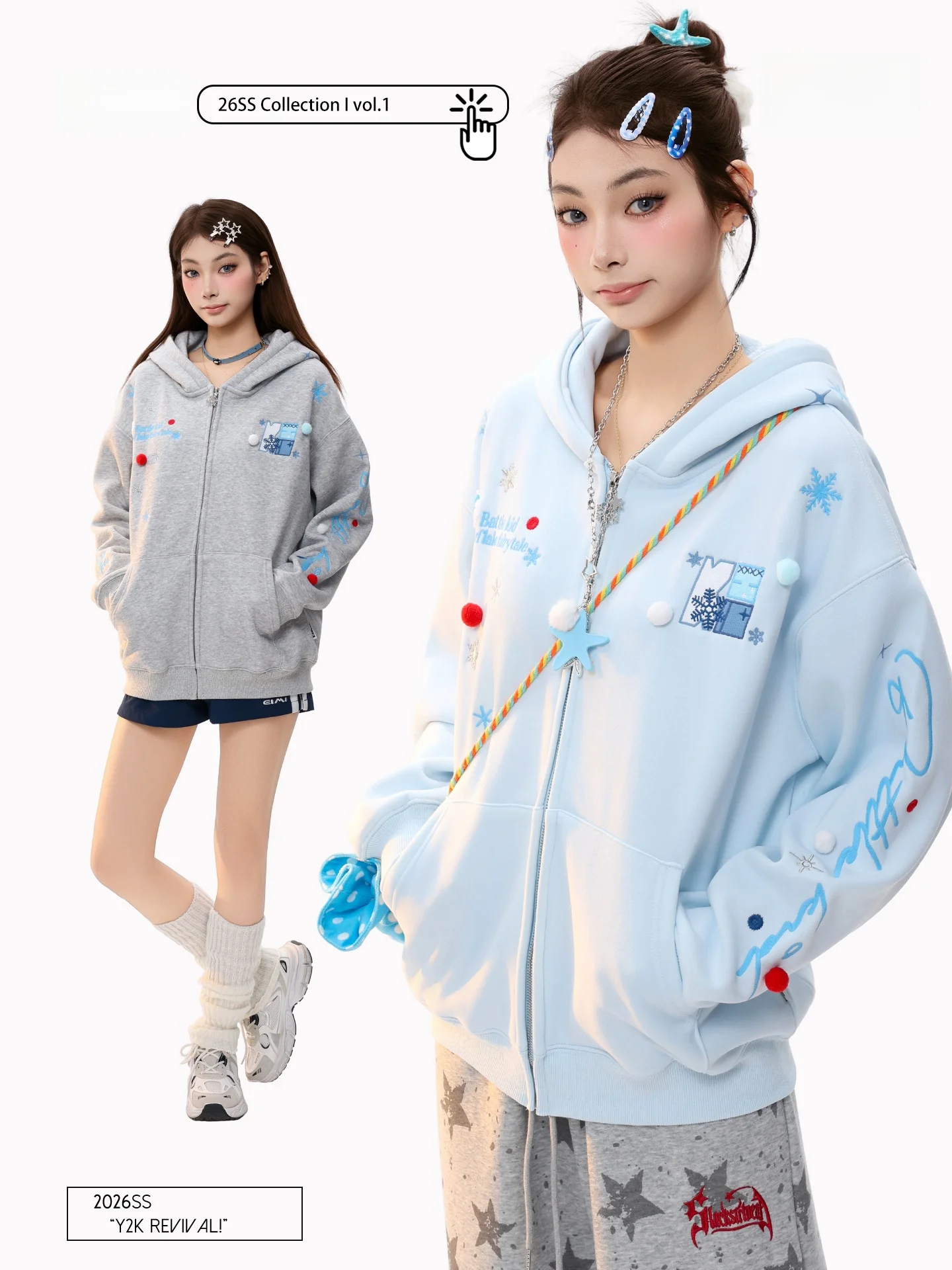 PBB American Retro Lazy Sle Hoodie Women Snowflake Embroidery Thiened Zipper Jaet Warm Casual Loose Fit Long Sve
PBB American Retro Lazy Sle Hoodie Women Snowflake Embroidery Thiened Zipper Jaet Warm Casual Loose Fit Long Sve