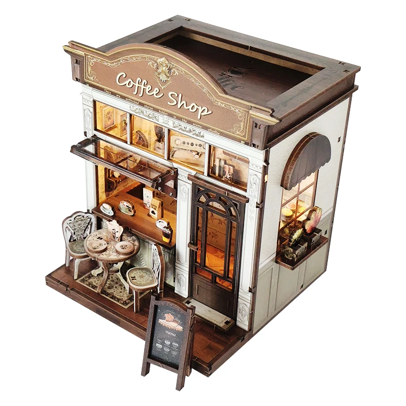 DIY Wooden Miniature Building Kits Coffee Shop Cottage Doll Houses With Furniture Casa Dollhouses for Friends Birthday Gifts
DIY Wooden Miniature Building Kits Coffee Shop Cottage Doll Houses With Furniture Casa Dollhouses for Friends Birthday Gifts