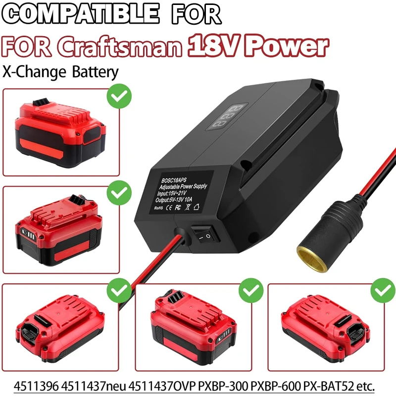 Power Wheels Battery Adapter 20V to 12V Step Down for Craftsman 20V Cigarette Lighter Adapter DC 12V Buck Converter Regulator
Power Wheels Battery Adapter 20V to 12V Step Down for Craftsman 20V Cigarette Lighter Adapter DC 12V Buck Converter Regulator