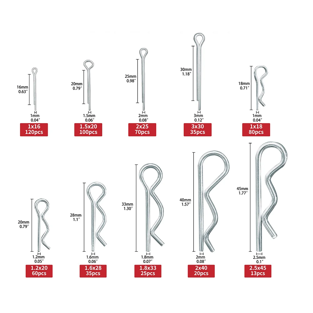Assortment Set As Picture Show Cotter Pins 558 Pieces Pack Electrical Projects Machinery Accessories DIY Tasks
Assortment Set As Picture Show Cotter Pins 558 Pieces Pack Electrical Projects Machinery Accessories DIY Tasks