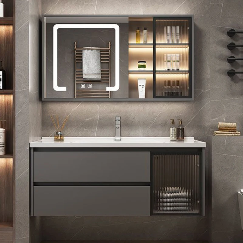 Bathroom Cabinet Vanity with Ceramic Integrated Sink Storage Combination with Mirror Cabinet Lacquered Bathroom Toilet Furniture
Bathroom Cabinet Vanity with Ceramic Integrated Sink Storage Combination with Mirror Cabinet Lacquered Bathroom Toilet Furniture