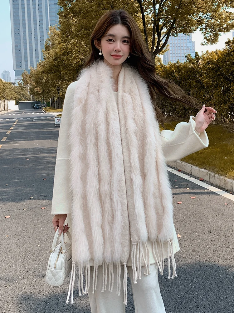 100% Wool Real Fox Fur Shawl Autumn Winter Fluffy Scarf withTassel Soft Real Fur Collar Elegance Wraps
100% Wool Real Fox Fur Shawl Autumn Winter Fluffy Scarf withTassel Soft Real Fur Collar Elegance Wraps