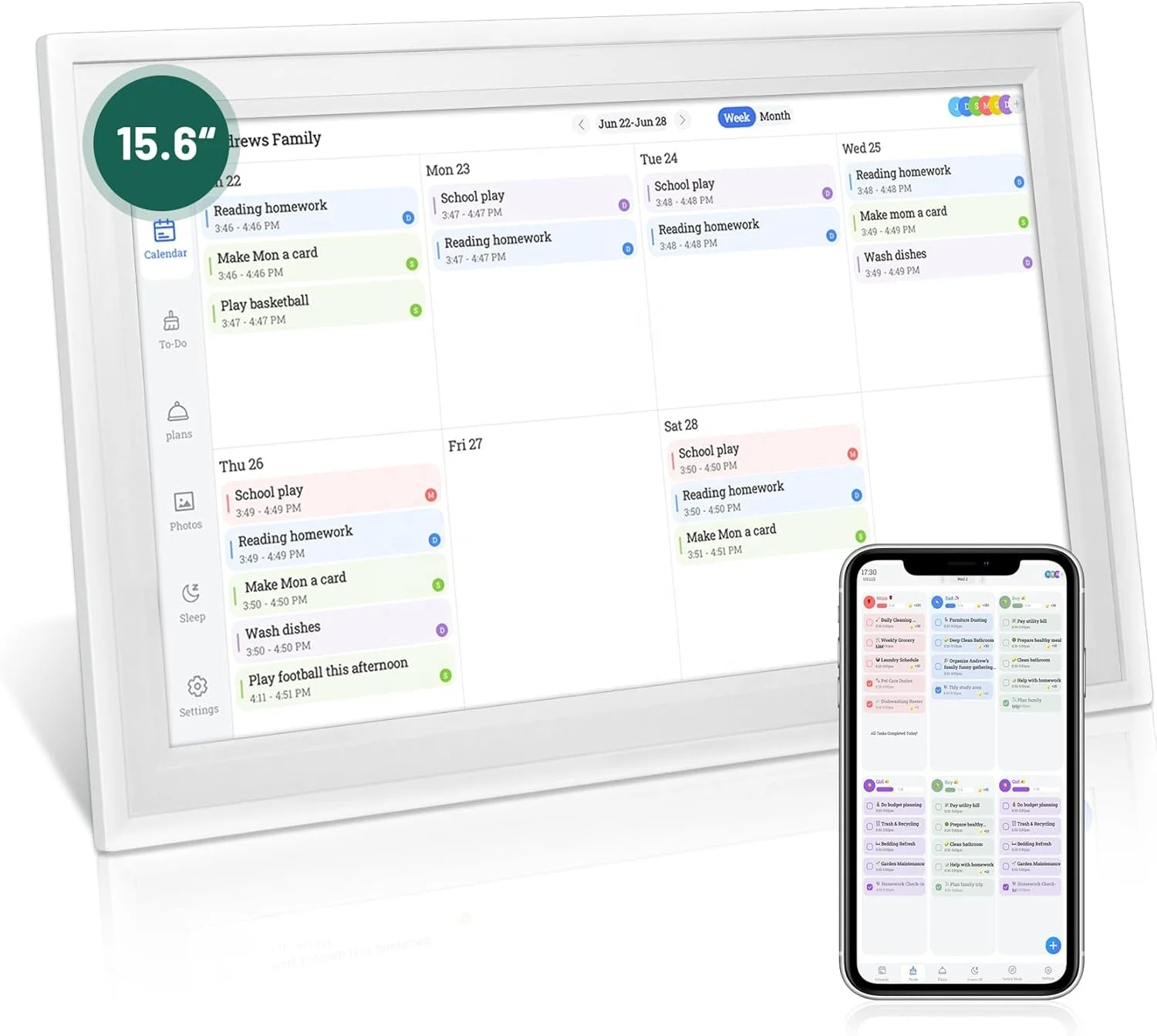 15.6 Inch Wall Planner Digital Calendar & Chore Chart, Smart Touchscreen Interactive Display For Family Schedules
15.6 Inch Wall Planner Digital Calendar & Chore Chart, Smart Touchscreen Interactive Display For Family Schedules