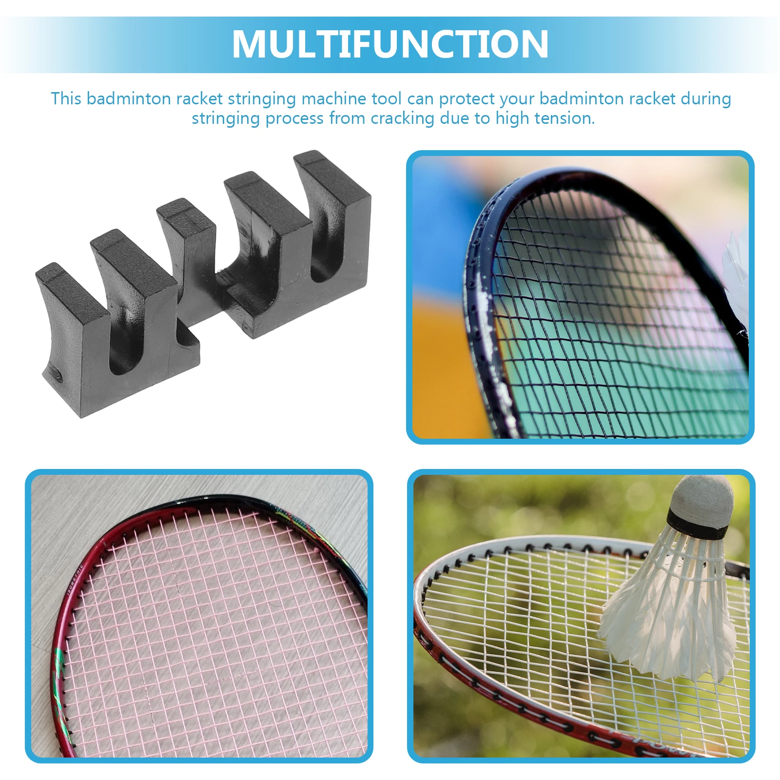 2Pcs Badminton Racket Load Spreader Compact Stringing Fixator to Prevent Cracking Under High Pounds Racket Threading Protection