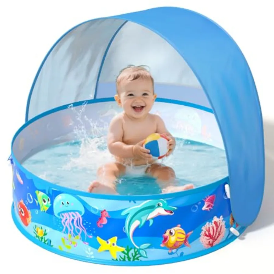 Baby Pool with Canopy, Paddling Pool for and Pets, Foldable Infant Kiddie Pool with Sun Shelter Canopy, Toddler Wading Pool, Po
Baby Pool with Canopy, Paddling Pool for and Pets, Foldable Infant Kiddie Pool with Sun Shelter Canopy, Toddler Wading Pool, Po