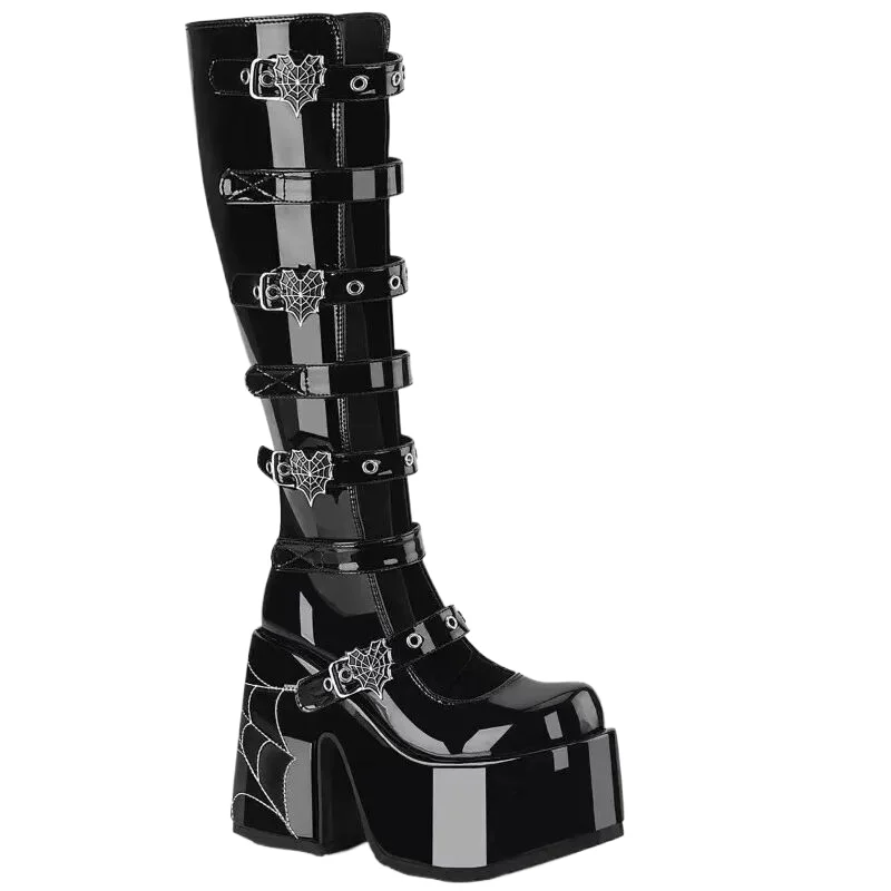 Женские сапоги до бедра, черные женские пикантные высокие сапоги в стиле панк, готика, женская обувь большого размера на платформе, кожаные рыцарские сапоги на танкетке
Женские сапоги до бедра, черные женские пикантные высокие сапоги в стиле панк, готика, женская обувь большого размера на платформе, кожаные рыцарские сапоги на танкетке