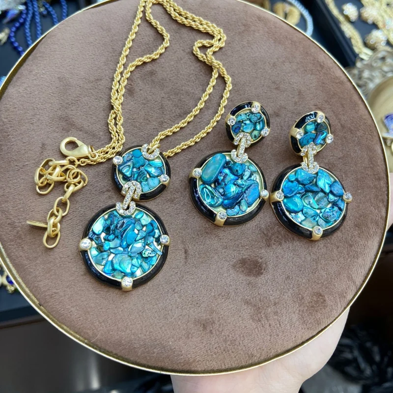 Retro Round Blue Stone Inlaid Jewelry Set Necklace and Drop Earrings women statement jewelry
Retro Round Blue Stone Inlaid Jewelry Set Necklace and Drop Earrings women statement jewelry