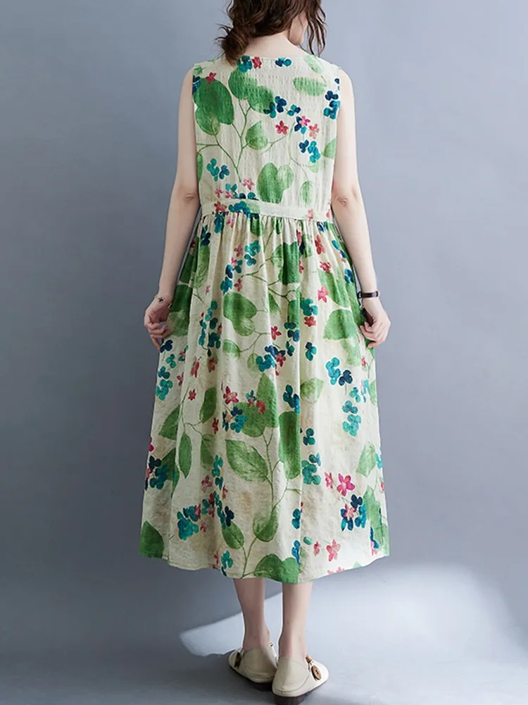 sleeveless strap cotton linen vintage floral new in dresses for women casual loose long summer dress elegant clothing 2026
sleeveless strap cotton linen vintage floral new in dresses for women casual loose long summer dress elegant clothing 2026
