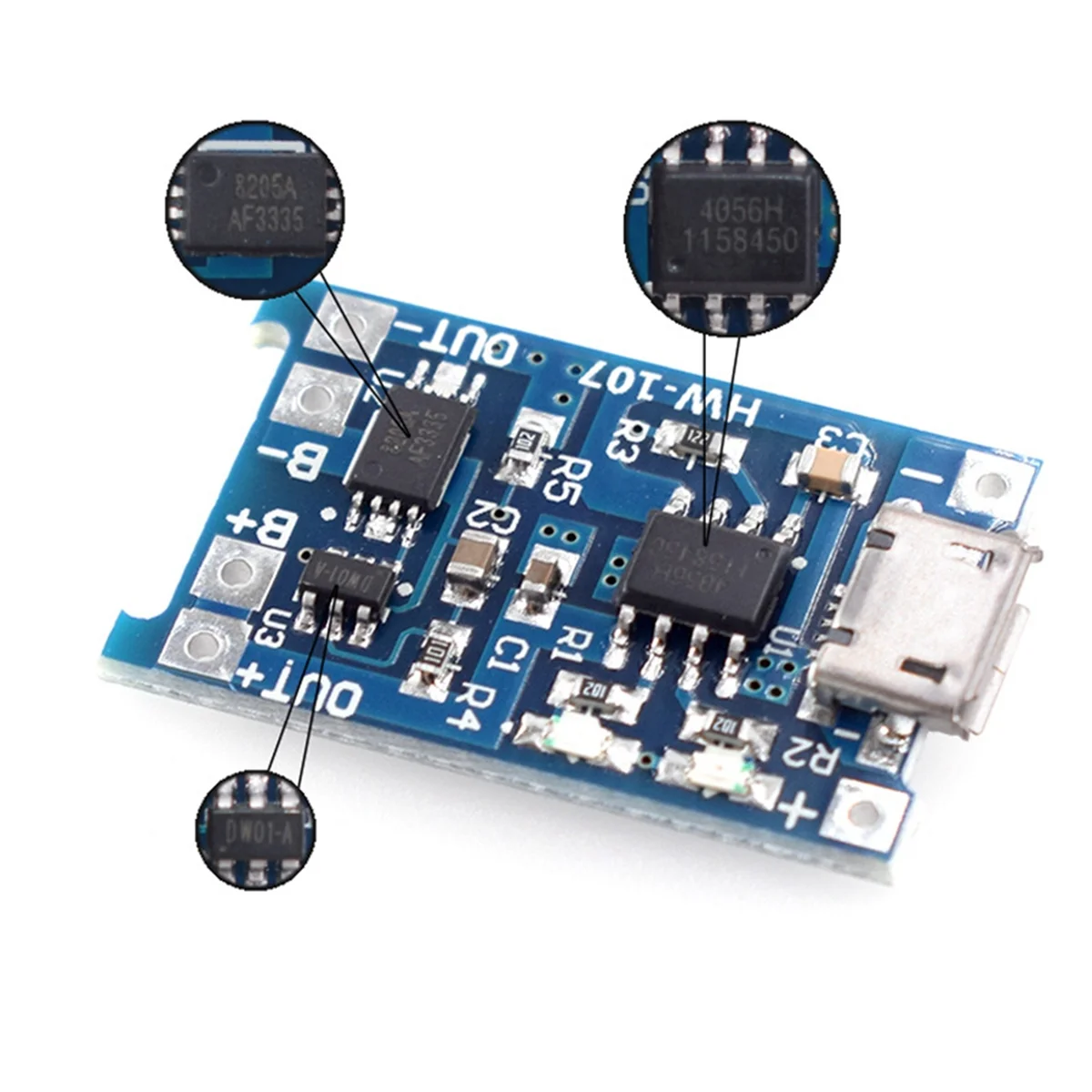 BAAE 50 шт. TP4056 Micro-USB 18650 плата для зарядки литиевой батареи 5 В 1 А модуль зарядного устройства с защитой двойные функции
BAAE 50 шт. TP4056 Micro-USB 18650 плата для зарядки литиевой батареи 5 В 1 А модуль зарядного устройства с защитой двойные функции