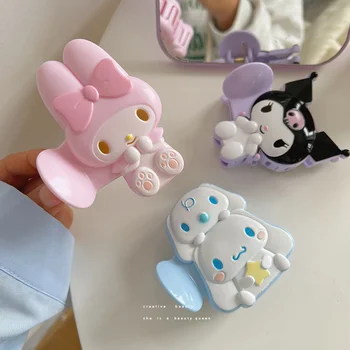 새로운 카와이 산리오 쿠로미 마이 멜로디 시나모롤 헤어 클립, 코일 헤어 클립, 만화 귀여운 헤어 액세서리, 소녀용 액세서리 완구