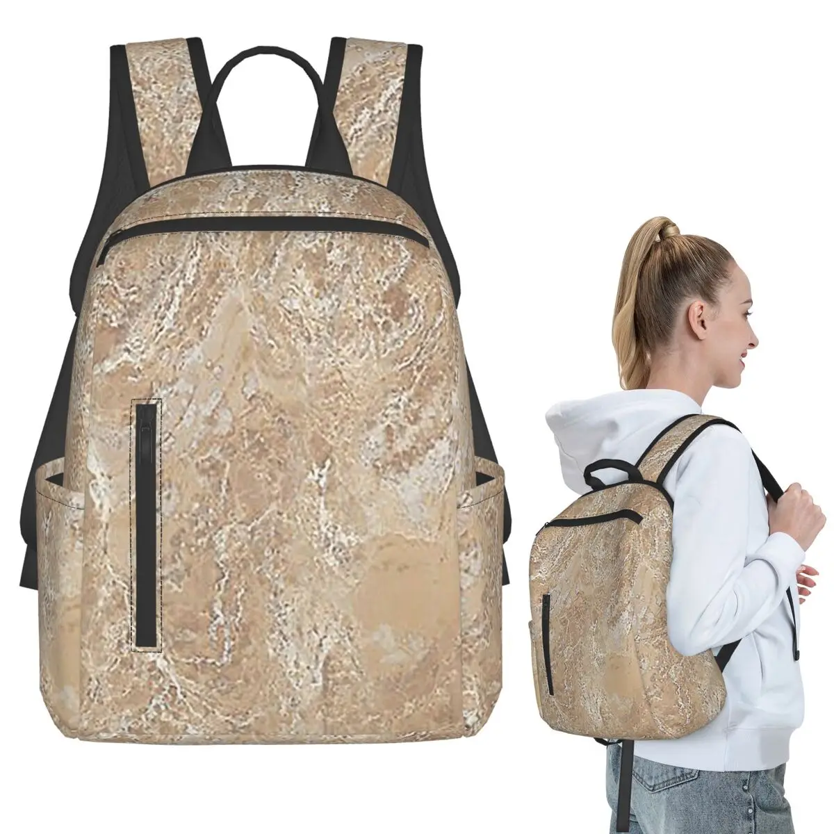 Contemporary Cream Beige Sand Stone Granite Marbl Backpack Student BookBag Kids School Bag Computer Shoulder Bags Men Women
Contemporary Cream Beige Sand Stone Granite Marbl Backpack Student BookBag Kids School Bag Computer Shoulder Bags Men Women