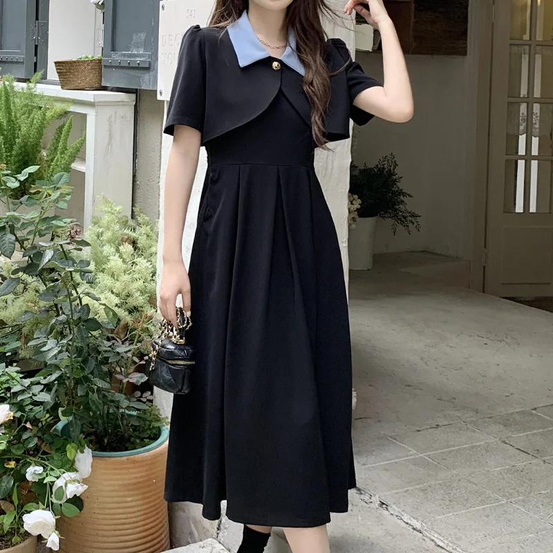korean Summer Coat+Tank Top Dress Two Piece Set Fashion A-Line Single Breasted black Casual Dresses vintage Solid Maxi Dresses
korean Summer Coat+Tank Top Dress Two Piece Set Fashion A-Line Single Breasted black Casual Dresses vintage Solid Maxi Dresses