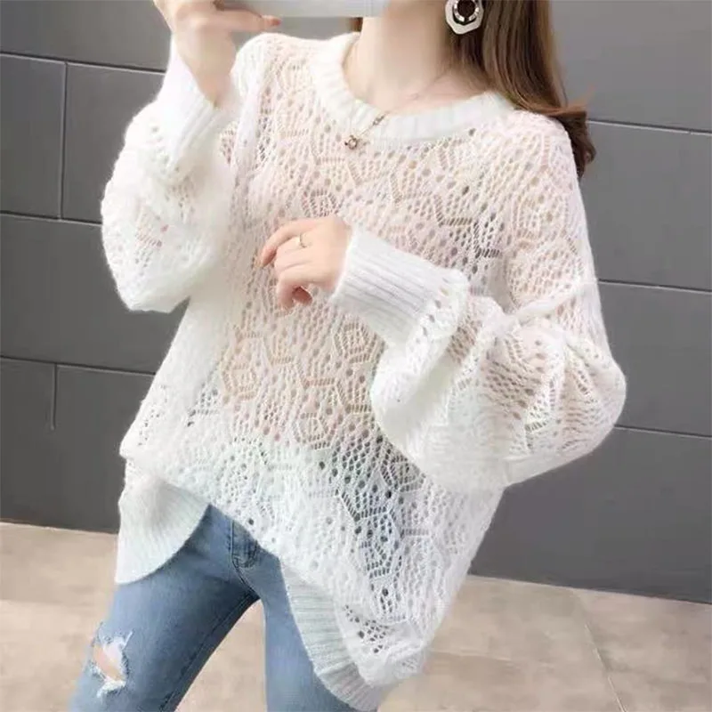 Women Hollow Out Knitted Jumpers Autumn New Soft Loose Long Sleeve Jersey Pullovers Female Solid Color All-Match O-Neck Sweater
Women Hollow Out Knitted Jumpers Autumn New Soft Loose Long Sleeve Jersey Pullovers Female Solid Color All-Match O-Neck Sweater