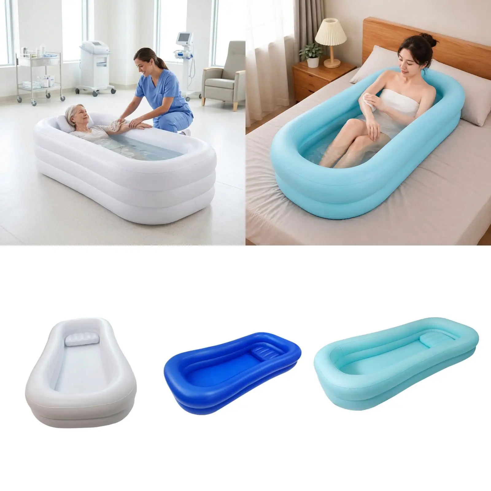 Large Adult Bathtub Inflatable PVC Foldable Bedside Soaker Tub Comfortable Bath for Senior Home Spa
Large Adult Bathtub Inflatable PVC Foldable Bedside Soaker Tub Comfortable Bath for Senior Home Spa