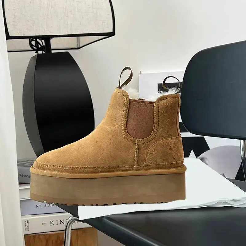2024 winter Snow boots Women ankle boots ladies platform Elastic fabric zipper Leather Wool Chestnut shoes
2024 winter Snow boots Women ankle boots ladies platform Elastic fabric zipper Leather Wool Chestnut shoes