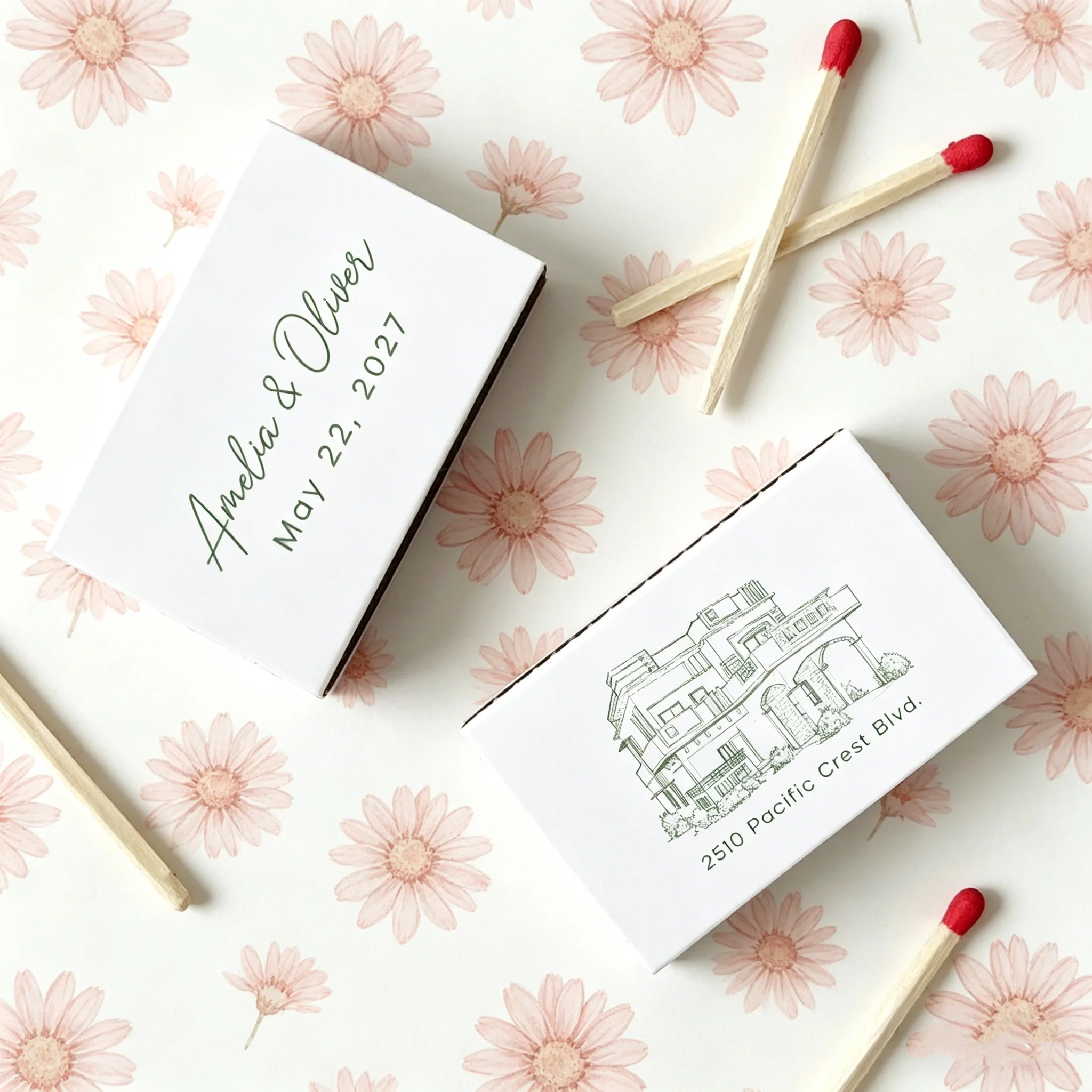 Personalized Wedding Venue Matchboxes, Bulk Favors for Bridal Shower, Bach Party & Rehearsal Dinner
Personalized Wedding Venue Matchboxes, Bulk Favors for Bridal Shower, Bach Party & Rehearsal Dinner