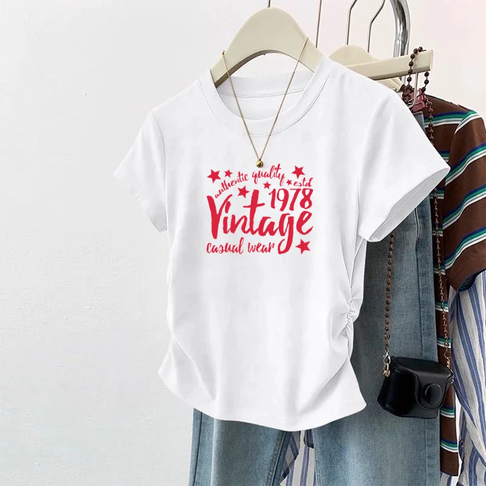 2025 Women's T-shirt Slim Korean O-neck Tees Y2k Stylish Comfortable Spring Summer Fashion Tops Female Short Sleeve T-Shirts
2025 Women's T-shirt Slim Korean O-neck Tees Y2k Stylish Comfortable Spring Summer Fashion Tops Female Short Sleeve T-Shirts