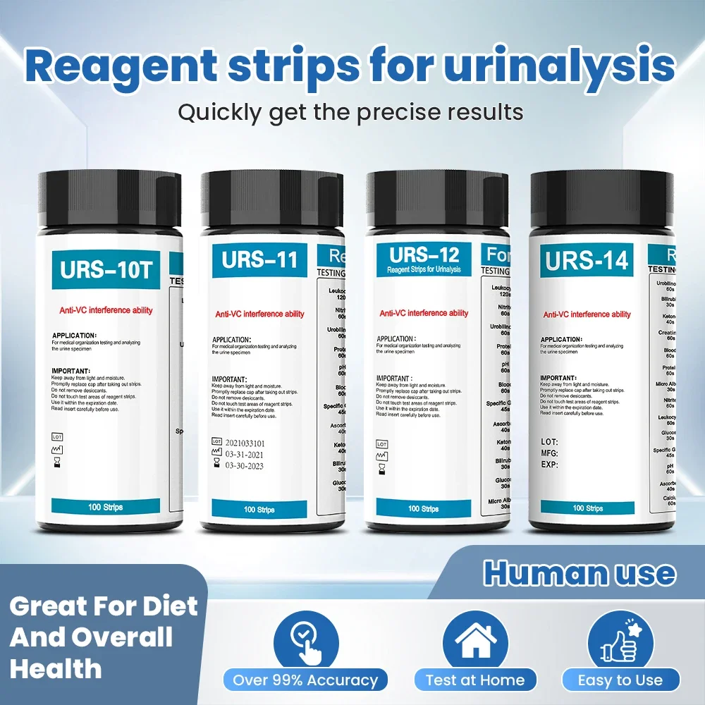 Veterinary Human 10/11/12/14 Parameters Urine Analyzer Test Strips Suit for W-200B/W-600/IU-100 Reagent Strips for Urinalysis
Veterinary Human 10/11/12/14 Parameters Urine Analyzer Test Strips Suit for W-200B/W-600/IU-100 Reagent Strips for Urinalysis