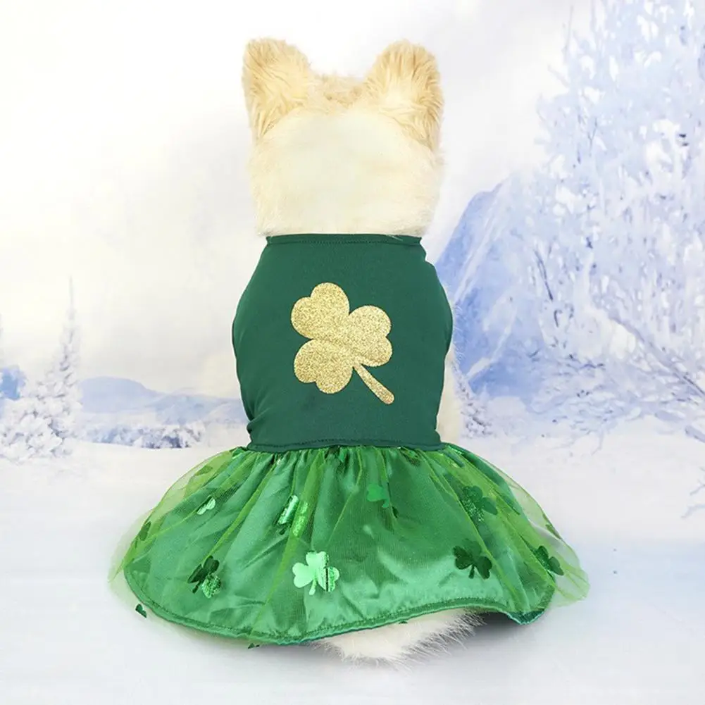 Dog Dress with Clover Pattern Non-irritating Dog Outfit Pet Skirt for Small Dogs Clover Pattern Formal Dress for Christmas
Dog Dress with Clover Pattern Non-irritating Dog Outfit Pet Skirt for Small Dogs Clover Pattern Formal Dress for Christmas