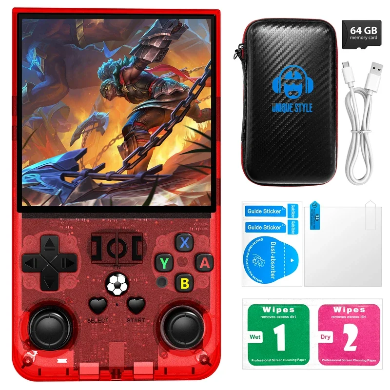 R36MAX 128GB Retro Handheld Game Console Portable Video Player with Bag 3.5 Inch IPS Screen Linux System Preloaded with 64GB/128
R36MAX 128GB Retro Handheld Game Console Portable Video Player with Bag 3.5 Inch IPS Screen Linux System Preloaded with 64GB/128
