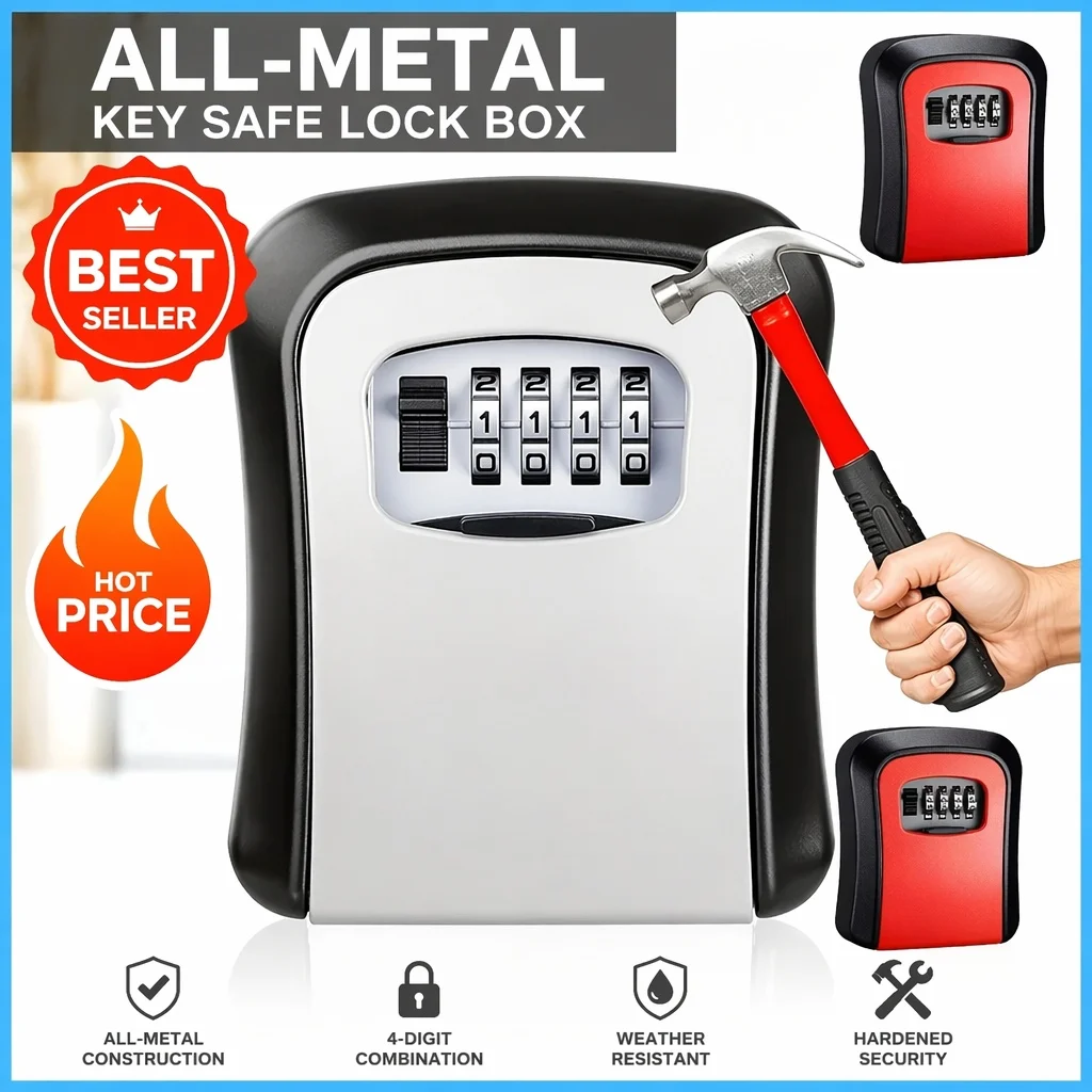 1pc Ultra-Secure Flip Top Key Safe Box,expensive all-metal Key Storage with Combination Access for Home,Emergency
1pc Ultra-Secure Flip Top Key Safe Box,expensive all-metal Key Storage with Combination Access for Home,Emergency