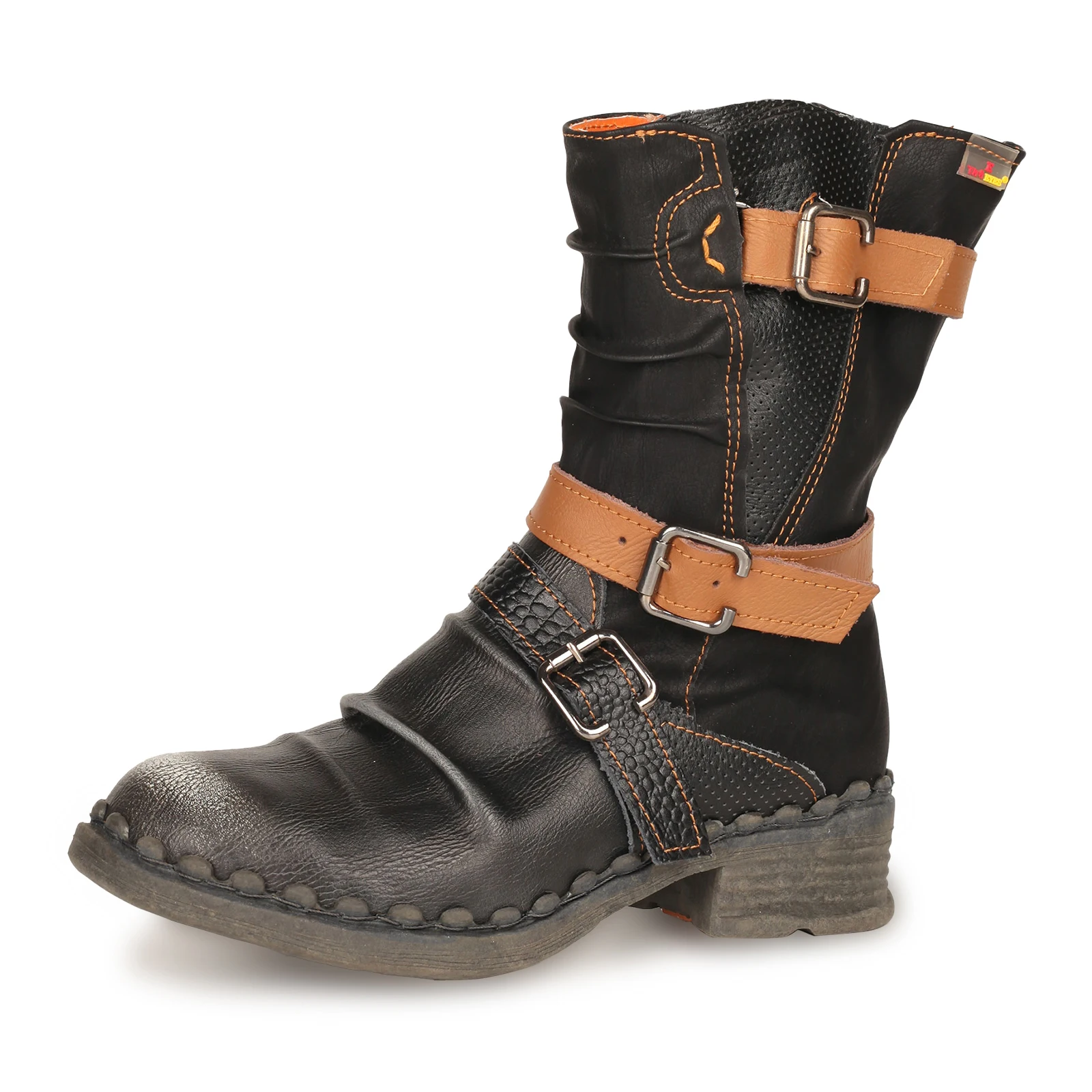 TMA EYES Vintage Women Mid Calf Boots Brown Buckle Black Leather Low Block Heel Casual Ankle Booties
TMA EYES Vintage Women Mid Calf Boots Brown Buckle Black Leather Low Block Heel Casual Ankle Booties