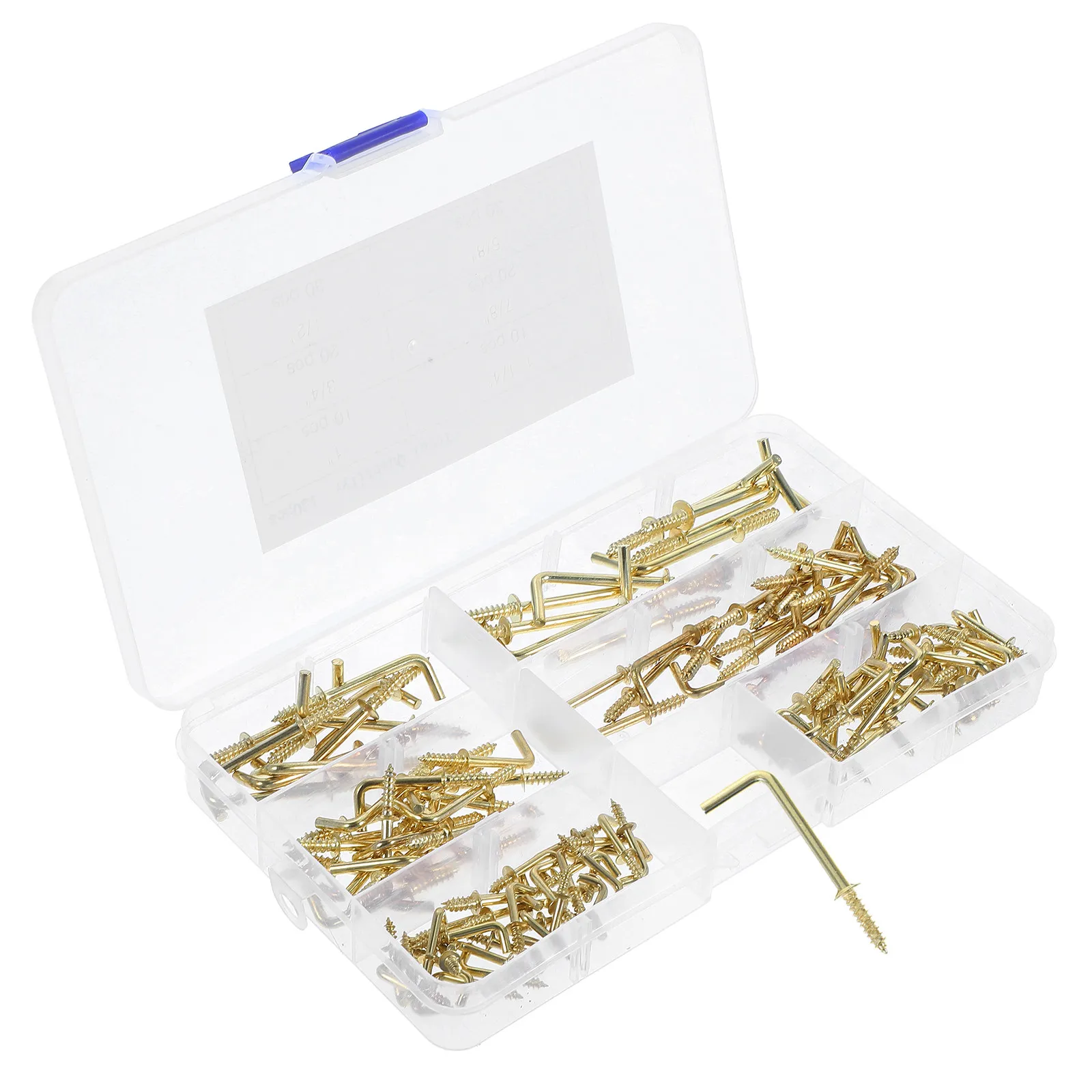 120Pcs Copper Plated L Shaped Hooks Carbon Steel Right Angle Screw Hooks for Hanging Picture Frame Small Self Tapping Screws
120Pcs Copper Plated L Shaped Hooks Carbon Steel Right Angle Screw Hooks for Hanging Picture Frame Small Self Tapping Screws