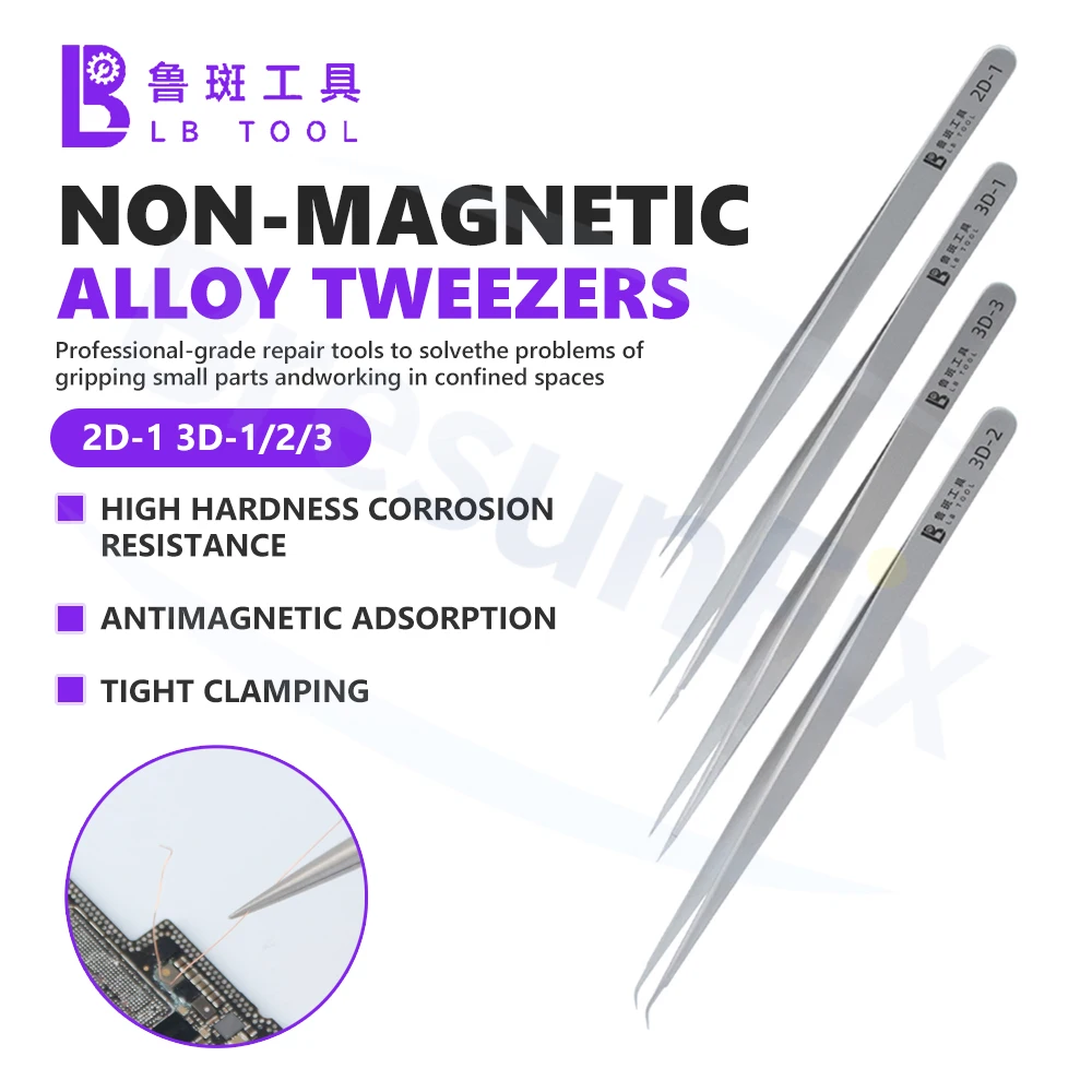 Luban 2D 3D Non-Magnetic Precision Tweezers High Hardness Anti-Magnetic Attraction for Phone Repair PCB Flywire Clamping Tool
Luban 2D 3D Non-Magnetic Precision Tweezers High Hardness Anti-Magnetic Attraction for Phone Repair PCB Flywire Clamping Tool