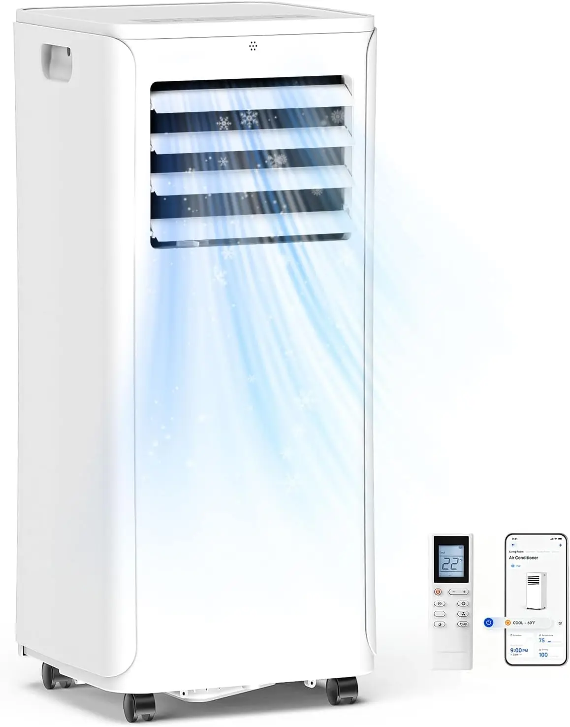 12,000 BTU Smart Portable Air Conditioner with WiFi, Cools Up to 550 Sq. Ft., 3-in-1: Dehumidifier, Fan & Quiet Bedroom Cooling, 24-Hour Timer, Remote Control, Window Installation Kit Included
12,000 BTU Smart Portable Air Conditioner with WiFi, Cools Up to 550 Sq. Ft., 3-in-1: Dehumidifier, Fan & Quiet Bedroom Cooling, 24-Hour Timer, Remote Control, Window Installation Kit Included