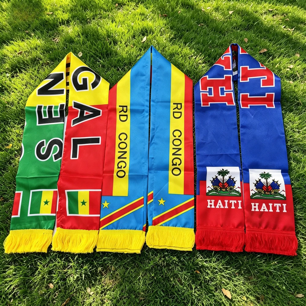 Football Fan Scarf Scarves for Men/ Women with Tassels (DR Congo, Haiti, Senegal) - Global Sports Fan Themed Nation Team Scarf
Football Fan Scarf Scarves for Men/ Women with Tassels (DR Congo, Haiti, Senegal) - Global Sports Fan Themed Nation Team Scarf