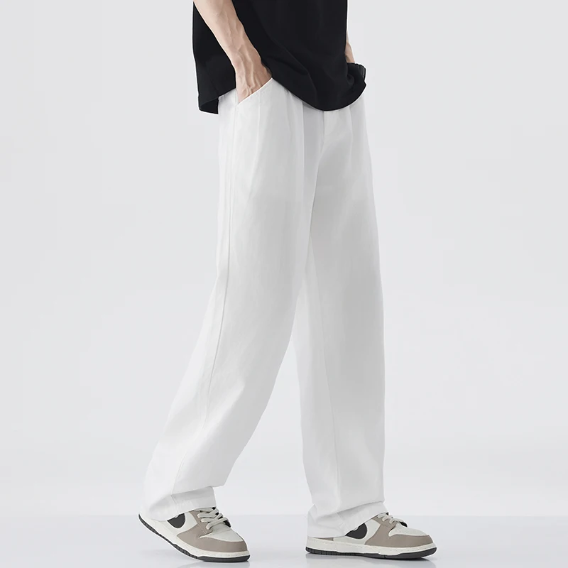 Summer Pants for Men Trendy Wide-leg Trousers Breathable Wide-leg Men's Work Pants Retro Style Versatile Solid Color Trousers
Summer Pants for Men Trendy Wide-leg Trousers Breathable Wide-leg Men's Work Pants Retro Style Versatile Solid Color Trousers