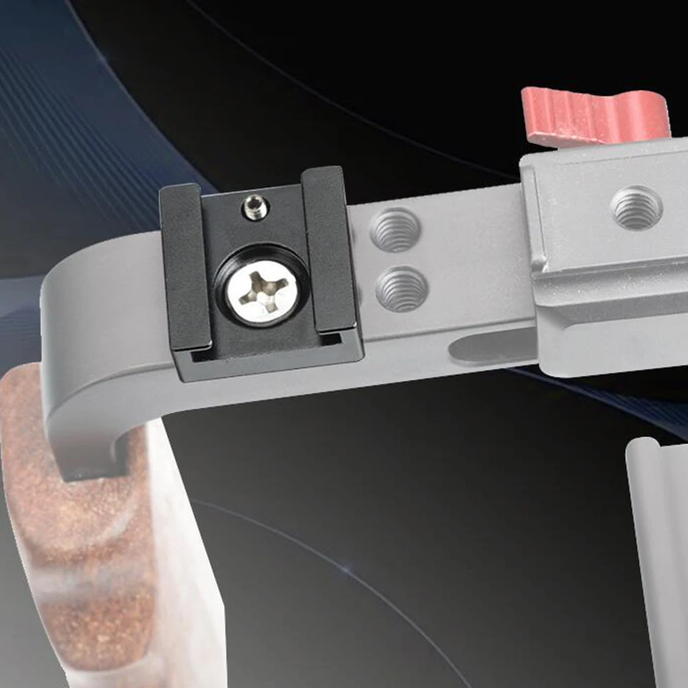 2pcs Cold Shoe Mount Adapter Aluminum Alloy Flash Bracket For Camera Led Light Monitor Mic 1/4" Thread Compatible With Most