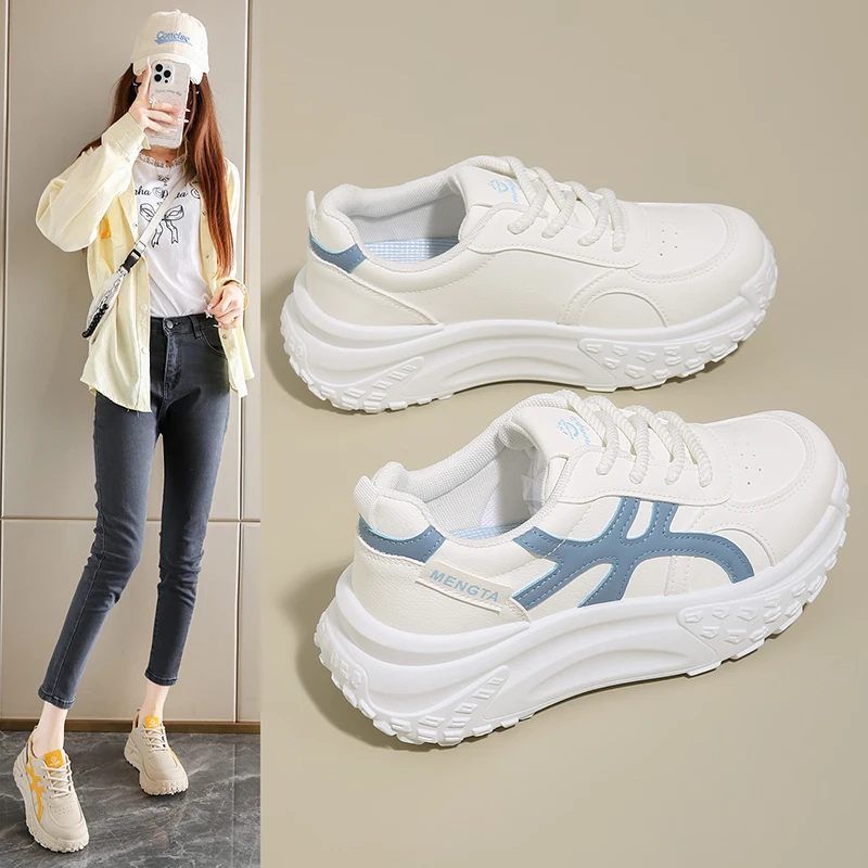 Women's Chunky Platform Sneakers 6CM Heel Comfortable Height Clear Pattern Wear Resistant Non - Slip Sole Casual Shoes 
Women's Chunky Platform Sneakers 6CM Heel Comfortable Height Clear Pattern Wear Resistant Non - Slip Sole Casual Shoes