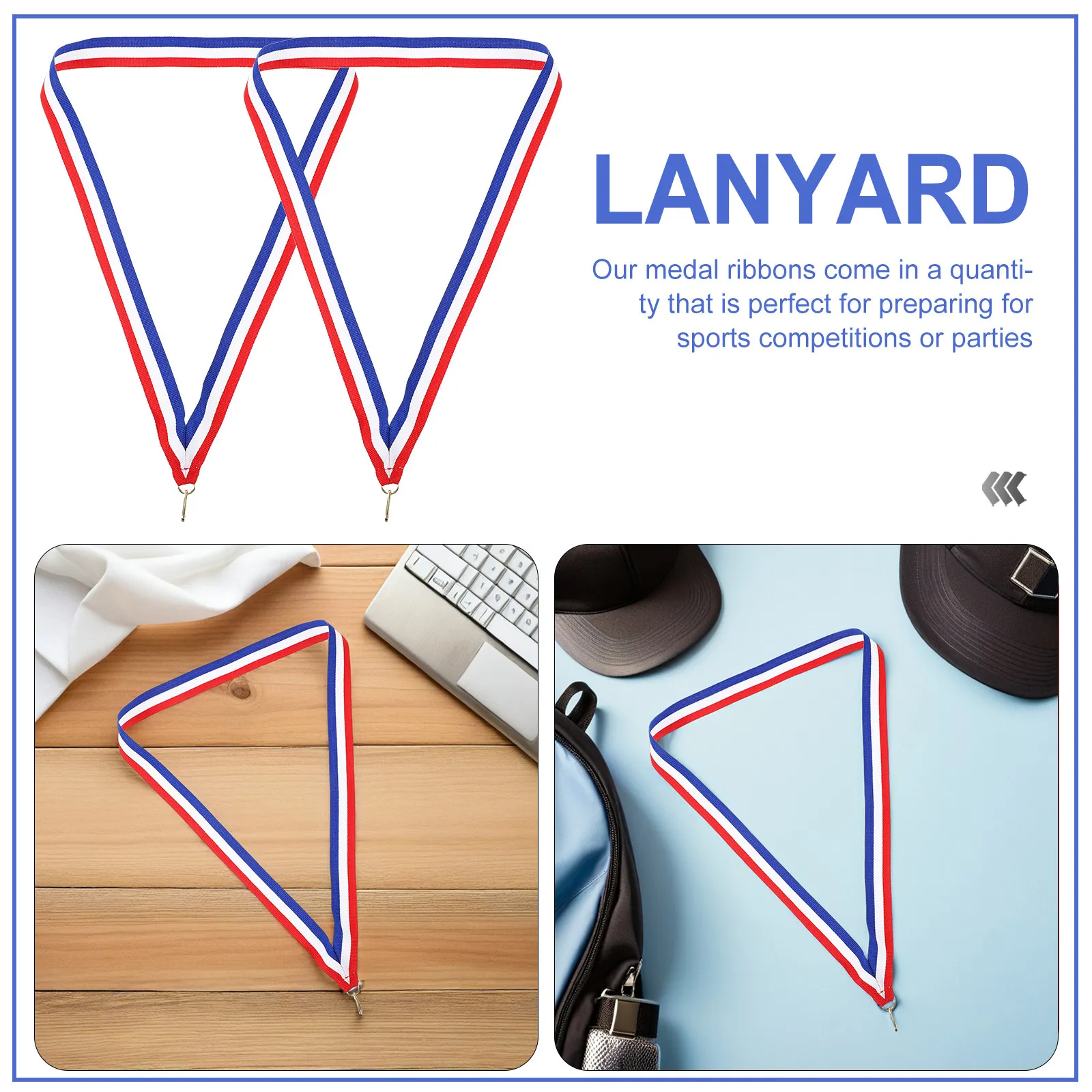 50Pcs Adjustable Medal Hanging Lanyards Red Blue White Soft Polyester Cotton Ribbons for Award Ceremonies Relay Races Party
50Pcs Adjustable Medal Hanging Lanyards Red Blue White Soft Polyester Cotton Ribbons for Award Ceremonies Relay Races Party